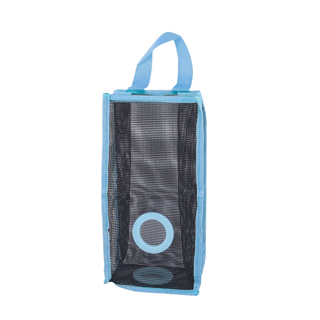 Unique Bargains Household Bathroom PVC Mesh Wall Hanging Grocery Bag Holder Storage Container Light Blue