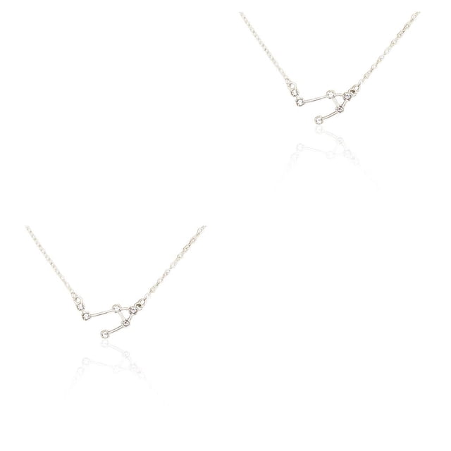 Minnieouse Ins doce signos del zodiaco constelaciones tema amistad collar diamantes de imitación DIY único elegante cómodo colgante Libra plata Type2 NO2 Minnieouse CBP222193