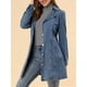 thumbnail image 5 of CHAQUETA LARGA DE DENIM CON CINTURÓN Y BOTONES DE MANGA LARGA Y SOLAPA NOTCH PARA MUJERES INSPIRE CHIC TALLA XS AZUL CIELO, 5 of 8