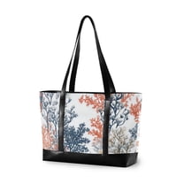 FORMRS Laptop Tote Bag for Women with 15.6" Computer Compartments Handbag, White Sea Plants