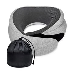 Korigo Neck Travel Pillow | Memory Foam Neck Pillow for Comfort on Airplane | Compact & Ergonomic Design for Travel, Car Rides, &Office Naps & Home Use | Hypoallergenic Support for Adu