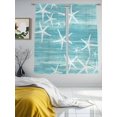 thumbnail image 4 of Sea Stars Sheer Curtains 63 Inch Long 2 Panels, Summer Beach Sea Stars Teal Texture Light Filtering Rod Pocket Curtains, Sheer Voile Drapes for Living Room Bedroom, 52"x63", 4 of 8