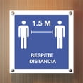 thumbnail image 3 of Señalamiento: "Respete la sana distancia", en azul y blanco. Plástico estireno calibre 40, ideal para interior y exterior, 20 x 20 cm. Señalética, Letrero, Señal de seguridad cuadrada, contingencia., 3 of 5