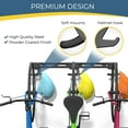 thumbnail image 4 of Koova Wall Mount Bike Storage Rack Garage Hanger for 3 Bicycles + Helmets | Fits All Bikes Even Large Cruisers / Big Tire Mountain Bikes | Heavy Duty Powder Coated Steel | Made In USA (3 Bik, 4 of 6