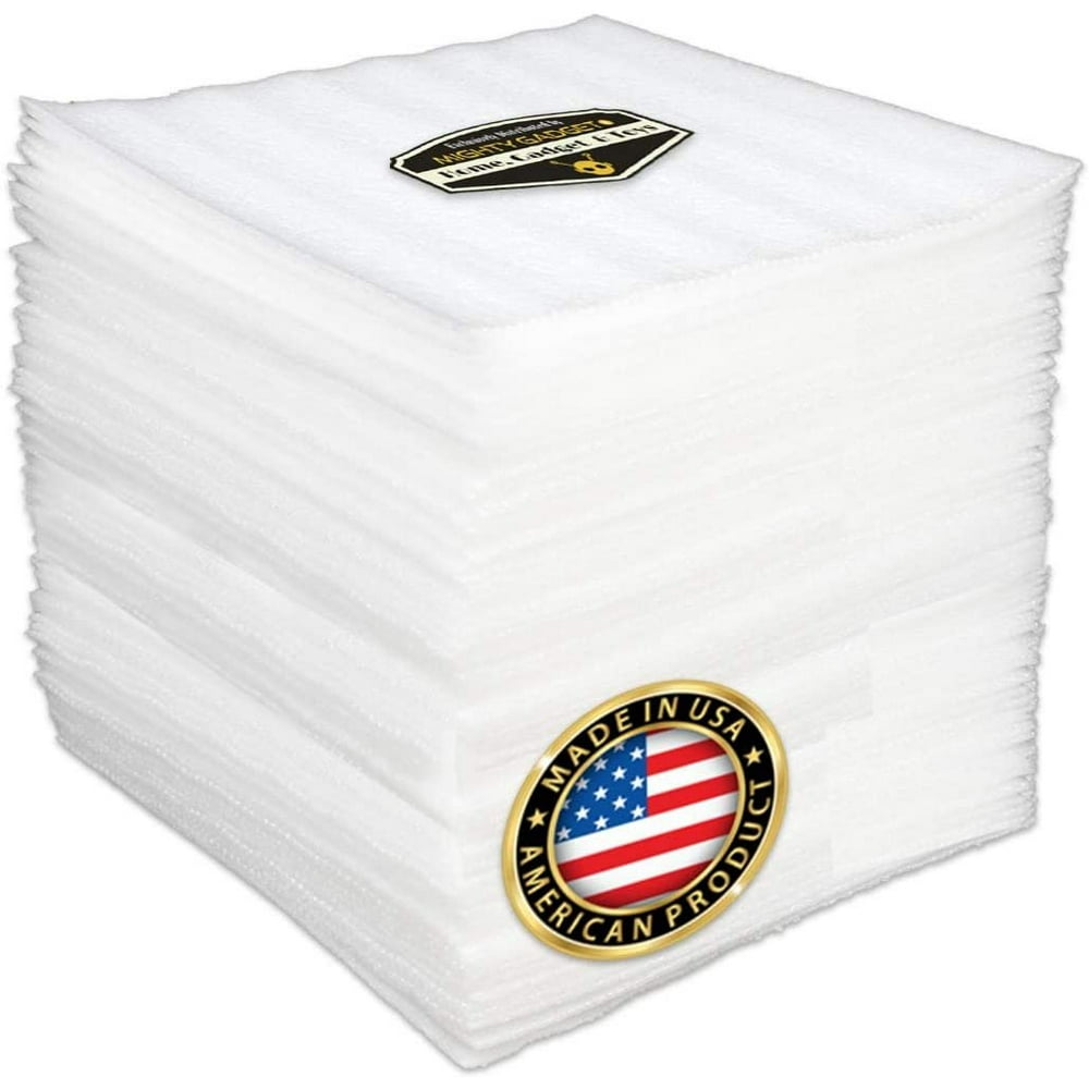 100 Pack of Mighty Gadget (R) 12" X 12" Foam Wrap Sheets, Safely Wrap