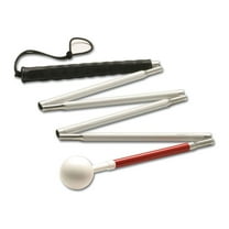 Ambutech Alum 6-Sec. Folding Cane- White Ball- 56-in