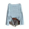 thumbnail image 1 of WZXFASHION Chandail Tricoté pour Femmes Mode Manches Longues Col Rond Blouse Hiver Chaud Couche Haut Quotidien Sortie Chemises 50 % de Rabais Liquidation Demi-Fermeture à Glissière Chandail à Capuchon, 1 of 3