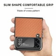 thumbnail image 5 of for Samsung Galaxy Z Flip 4 Case, Carbon Fiber Leather Slim Protective Cover, Full Protection Strong Impact Resistance Smartphone Protection for Samsung Galaxy Z Flip 4 5G, Brown, 5 of 7