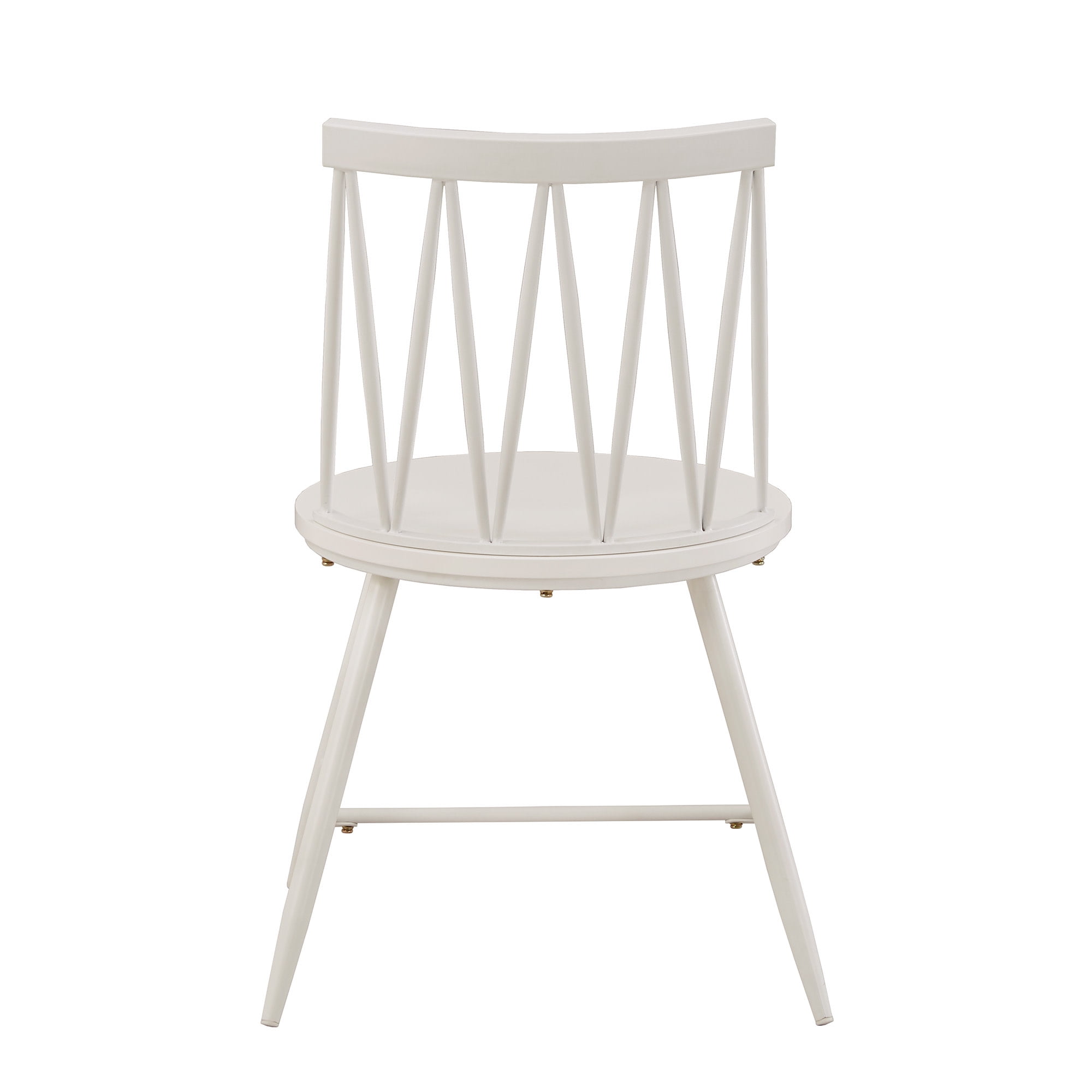 Weston Home Lydford Zigzag Low Back Windsor Classic Dining Chairs, Set of 2, White