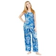 thumbnail image 2 of Up2date Fashion's Women's Satin Pajama Set with Cami Top in Prints, 2 of 2