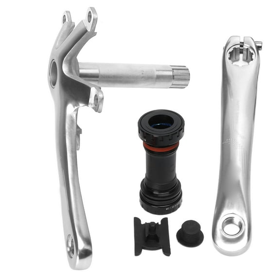 Aluminum Alloy 130mm BCD Hollow Bottom Bracket Crankset for Folding Road Bike, Silver, 130mm Length