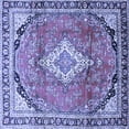 thumbnail image 1 of Ahgly Company Indoor Square Medallion Blue Traditional Area Rugs, 8' Square, 1 of 4