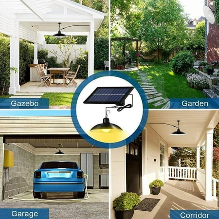 

EDFRWWS Solar LED Pendant Lights Outdoor Garden Wall Chandelier (Double Head Warm)