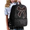 thumbnail image 3 of Yuyamidu Grey Leopard Bow 17-Inch Large Backpack for Student Daily Class Commute, Spacious Daypack with Multiple Pockets, 3 of 6