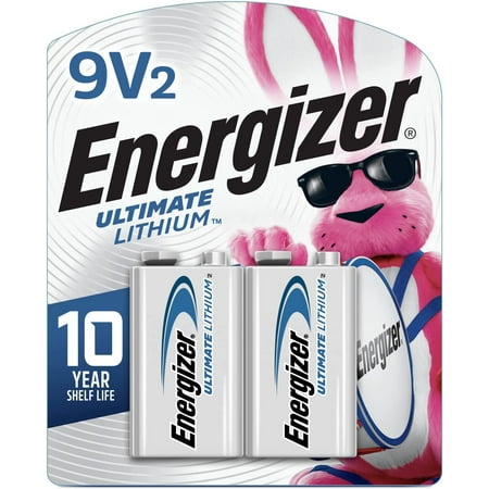 Energizer Ultimate Lithium 9V Batteries, 2 Pack For Multipurpose - 9V - 9 V DC - Lithium (Li) - 2 / Pack