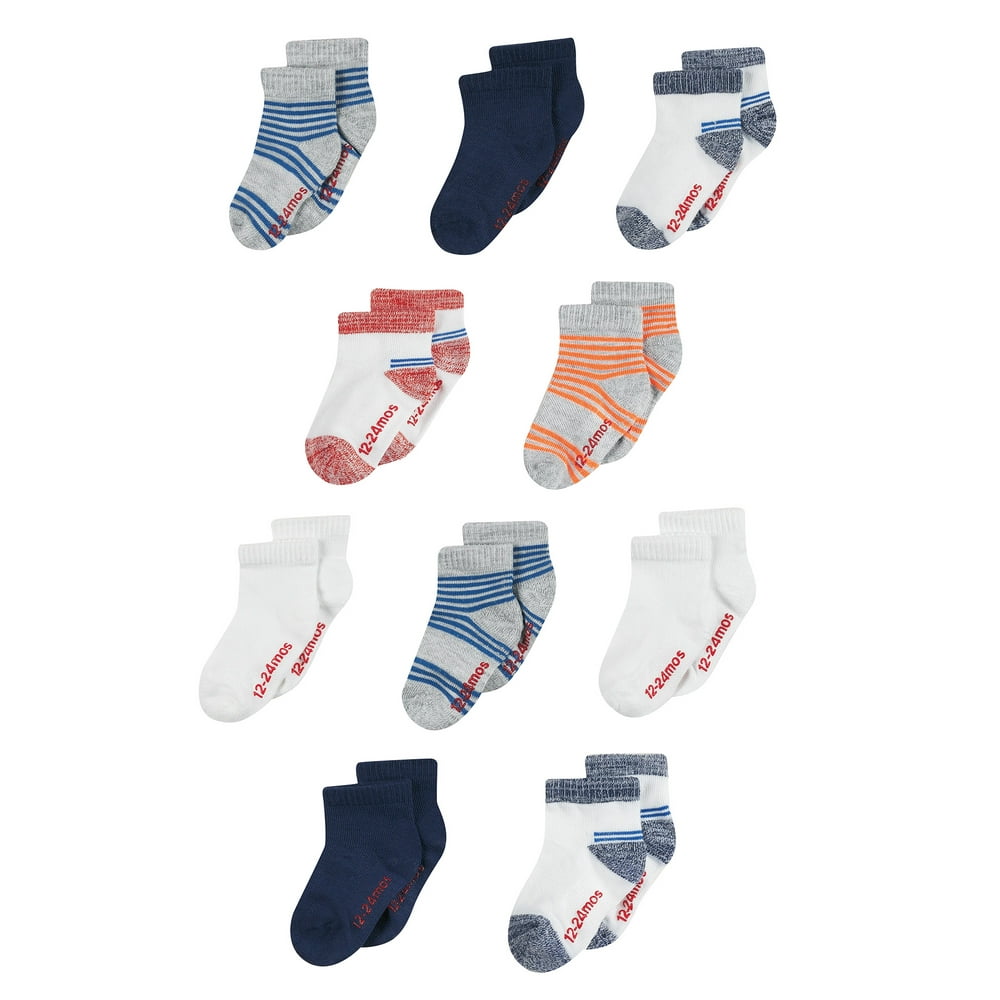 Hanes Hanes Baby Toddler Boys Super Soft Ankle Socks, 10Pack