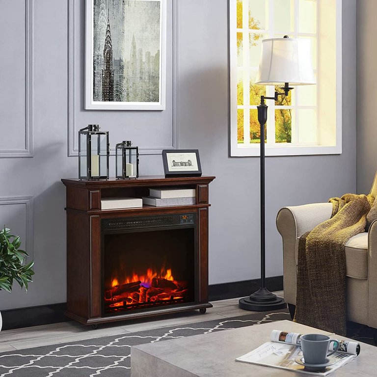 TACKspace 1400W 18'' Electric Fireplace Heater Insert, Fireplace with 3D  Realistic Logs u0026 Flames for TV Stand - Walmart.com