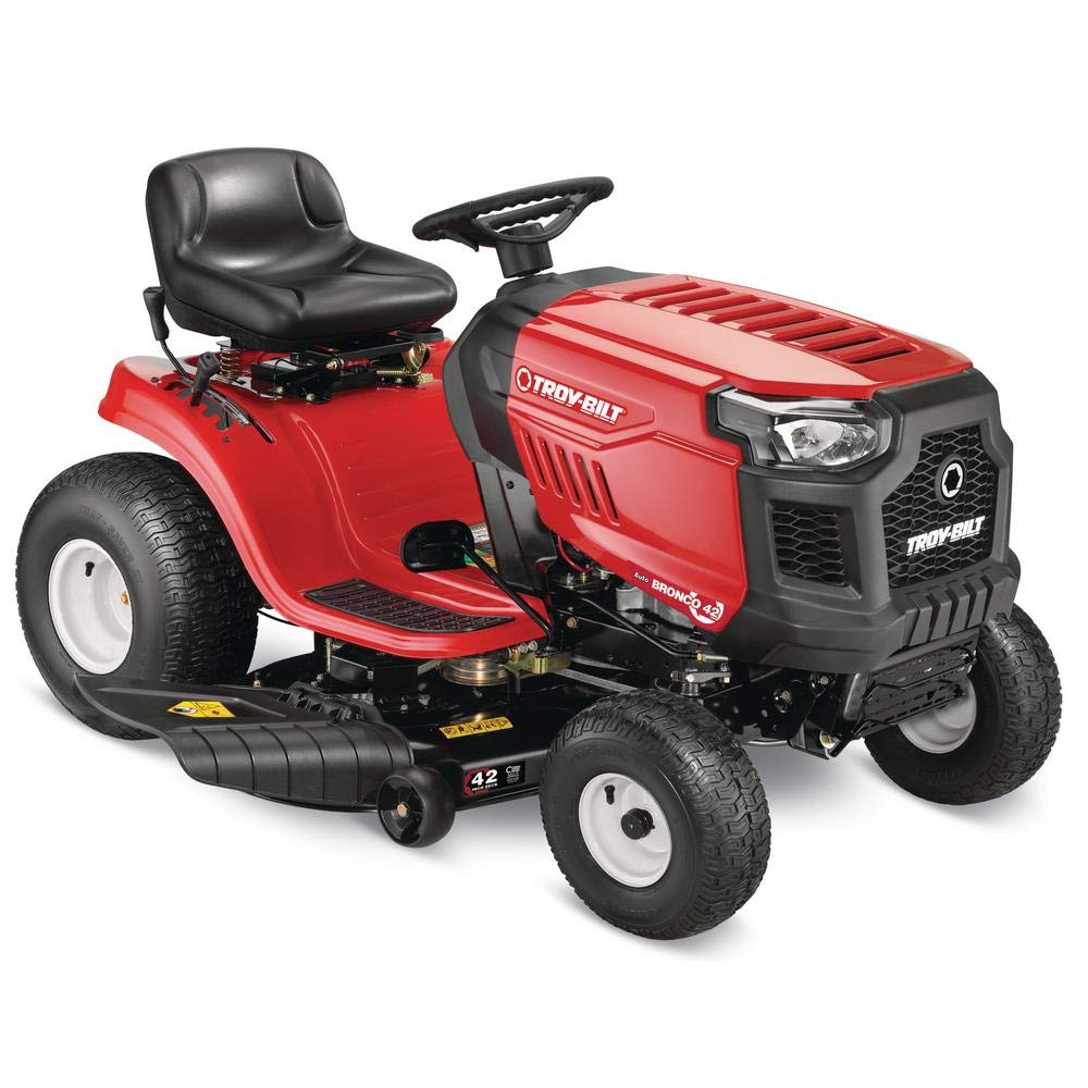 Troy Bilt Bronco 42 in. 19 HP Briggs & Stratton Automatic Drive Gas Riding Lawn Tractor with Mow in Reverse - image 2 of 7