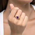 thumbnail image 3 of ANGARA Natural 1.6 ct Amethyst Criss Cross Ring with Diamonds in 925 Sterling Silver for Women (Size-9x7mm) | February Birthstone, Anniversary, Jewelry Gift for Women | Natural Amethyst Ring, 3 of 9