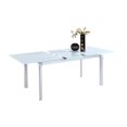 thumbnail image 2 of Maklaine 63" Contemporary Glass Extendable Dining Table in White, 2 of 3