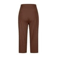 thumbnail image 4 of Kvture Capri Pants for Women Dressy Casual Stretch Work Capris Straight Leg Golf Dress Pant Summer Cropped Trousers with Pockets Brown XXXL, 4 of 8