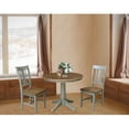 thumbnail image 5 of 36" Round Solid Wood Extension Dining Table With 2 San Remo Chairs in Distressed Hickory/Stone by International Concepts, 5 of 6