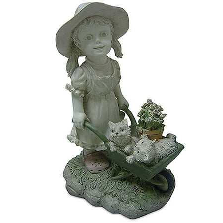 Home Trends Girl With Wheelbarrow Garden Statue