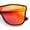 Black - Orange Mirror, variant on Hipster Color Mirror Inset Shield Lens Horn Rim Retro Plastic Sunglasses Black - Orange Mirror