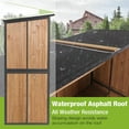 thumbnail image 5 of Outdoor Storage Shed, 4.6 x 2.42FT Wooden Garden Sheds Cabinet with All Around Strong Metal Frame, Waterproof Tool Shed with Adjustable Shelves and Removable Floor (Brown), 5 of 14