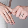 thumbnail image 5 of Anillo de plata de ley 925 para mujer y hombre, anillos sencillos para pareja, anillo de eternidad ajustable, anillo de aniversario, anillo de boda, regalos de joyería, 2 piezas, con joya, 5 of 5