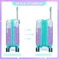 thumbnail image 6 of Kids Caary on Luggage Sets with Wheels Travel Suitcases for Girls with Travel Pillow School Backpack 6-12 Years Old 16 Inch Purple Cat, 6 of 7