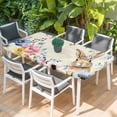 thumbnail image 2 of Bunny Easter Table Cloths for 5 Foot Rectangle Tables, Vintage Spring Floral Blue Eucalyptus Leaves Patio Waterproof Elastic Fitted Tablecloths, Washable Rectangular Table Cover for Camping, 2 of 8