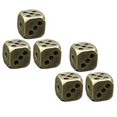 thumbnail image 3 of Miangastore Golden Brass Dice Set for Game Using with Solid Rounded Corners Vintage Retro Look 6pcs, 3 of 9