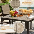 thumbnail image 4 of Devoko 7 Pieces  Outdoor Dining Set,Patio Conversation Set Outdoor Furniture Set 6 Stackable Textilene Armchairs with Rectangular Table, Brown, 4 of 9
