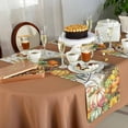 thumbnail image 5 of Fall Pumpkin Table Runner-Cotton Linen- 72 Inch Holiday Dresser Scarves, Thanksgiving Birds Flowers Retro Newspaper Tablerunner for Kitchen Coffee/Dining Bedroom Living Room Dinner Scarf Décor 16x72, 5 of 7