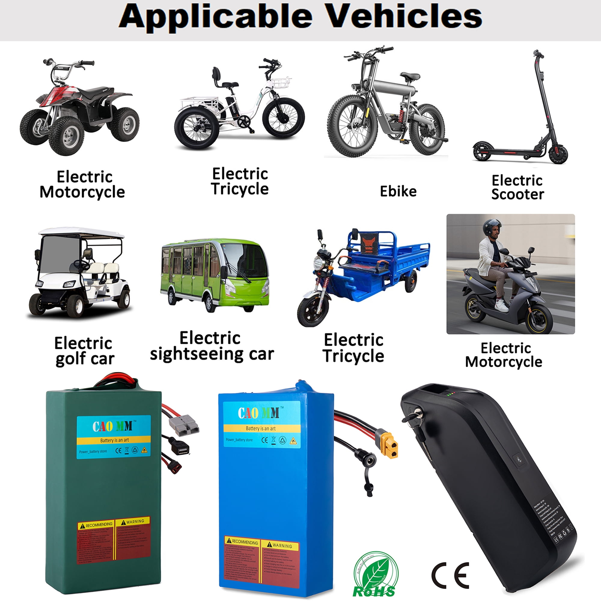 48V 10AH Lithium Battery Without Charger Rechargable 48V Ebike Battery 1000W for Electric Bike