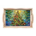 thumbnail image 1 of (TP002) Artesanías Con Pintura Diamantes Plato Cena Con Puntos Diamante Bandeja Comida Maciza Bandeja Decorativa para Sala Estar Navidad 30*20cm, 1 of 9