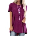 thumbnail image 3 of Sonducket Camisa de mujer con cuello y manga corta en color liso Prendas para la parte del cuerpo Vino rojo M, 3 of 4