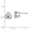 thumbnail image 2 of 14K White Gold Earring Stud Women'S Cubic Zirconia CZ Center Stone Mounting Trillion 9 mm 8, 2 of 2