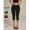 Black-Petite L, variant on Black High Waisted Capri Pants For Shape Petite Size