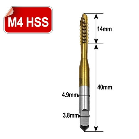 

Dyfzdhu M3/M4/M5/M6/M8 HSS Metric Straight Flute Thread Screw Tap Plug Tap