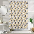 thumbnail image 7 of Yiwa Shower Curtain 72x78 Moroccan Trellis Shower Curtain Geometric Quatrefoil Pattern Fabric Bathroom Decorative Shower Curtain Ginger/Grey, 7 of 7