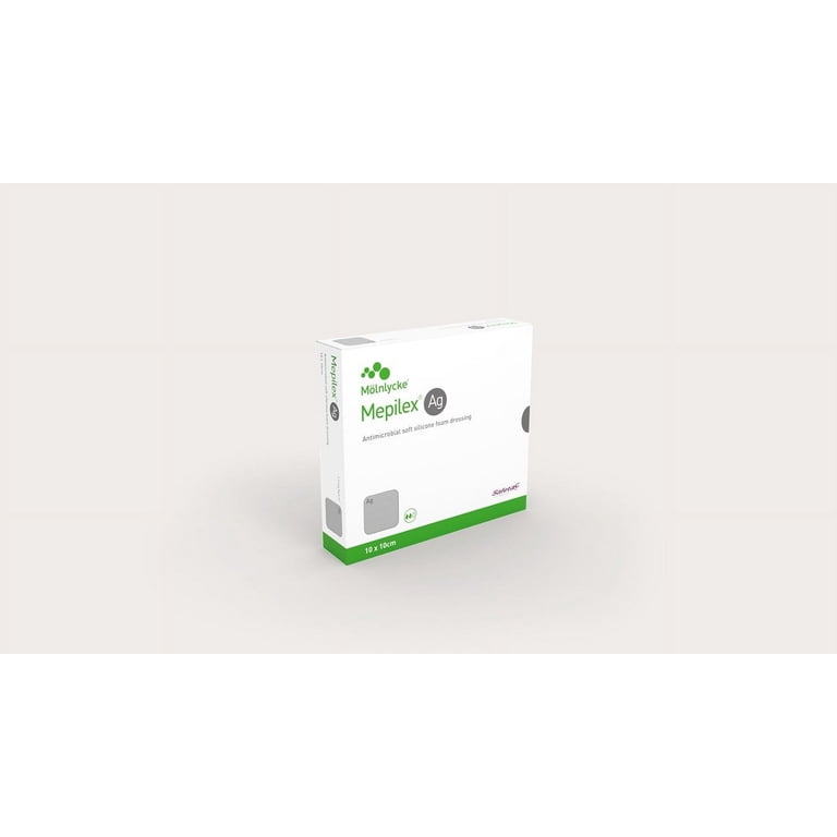 Mepilex Ag Antimicrobial Foam Dressing with Silver 20'' x 8'' Rectangular Box of 2 - Walmart.com Mepilex Ag Antimicrobial Foam Dressing with Silver 20'' x 8'' Rectangular Box of 2 - Walmart.com