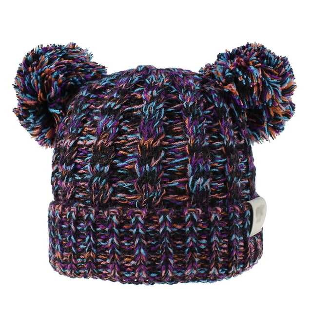 Minnieouse Gorro y esponjoso con bolas de pompones, tocado a la moda, gorros de buena retención de calor, hermoso regalo para niños, naranja, Type3 NO3 Minnieouse AP009480-04B