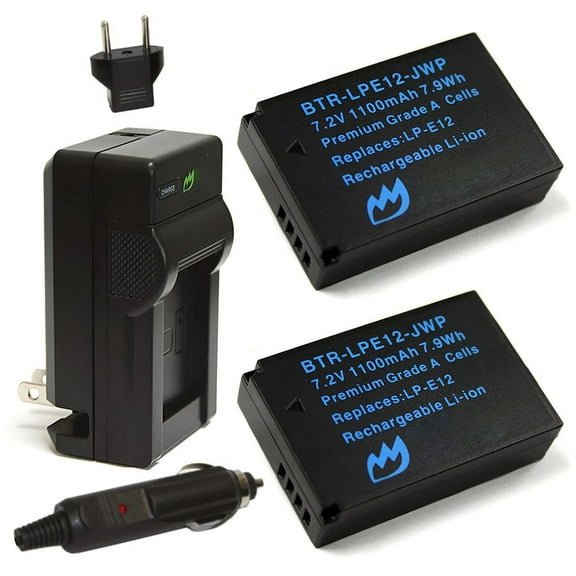 Replacement for Canon EOS M200 Battery (2-Pack, 1100mAh) and Charger