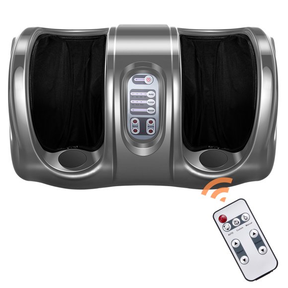 Giantex Foot Massager Machine, Electric Therapeutic Shiatsu Foot Calf Massager w/Kneading & Rolling for Foot & Ankle Pain, Gray