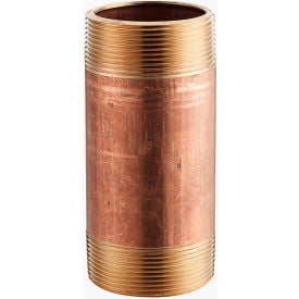 Red Brass Pipe Fitting 1/2" NPT Male X 12" Length Nipple Schedule 40 Seamless 