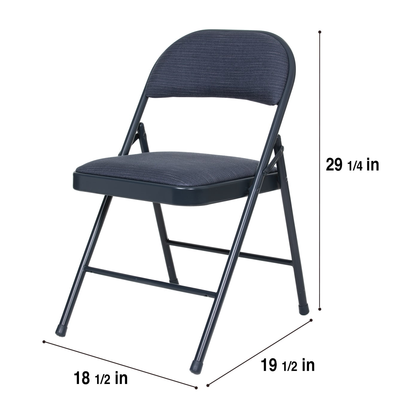 Hampden Furnishings Bernadine Collection Basics Fabric Folding Chair, Blue, Pack of 4