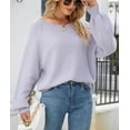 thumbnail image 3 of Fuzzy Texture Raglan Sweater Purple Small, 3 of 4