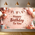 thumbnail image 5 of Rose Gold Party Banner Birthday Decoration Glitter Design Balloon Setup Gift Props for Birthday Celebration Indoor Event, 5 of 8